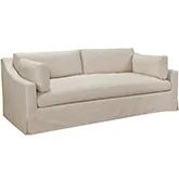 Dune 84" Sofa in Focus Rice Ash Neutral Fabric & Weathered Oak